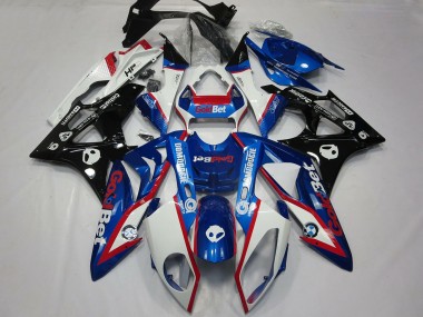 2009-2014 BMW S1000RR Motorcycle Fairings - White Red Blue Glossy Black GoldBet HP UK