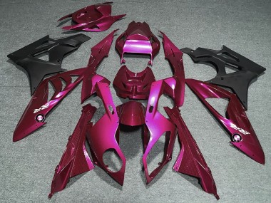 2009-2014 BMW S1000RR Motorcycle Fairings - Dark Hot Pink Matte Black UK
