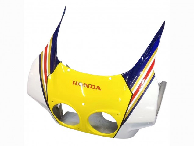 1987-1989 Honda CBR400RR NC23 Motorcycle Fairings - White Yellow Blue Rothmans UK
