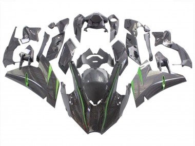 2015-2022 Kawasaki Ninja H2 Motorcycle Fairings - Black Carbon Fiber Green UK