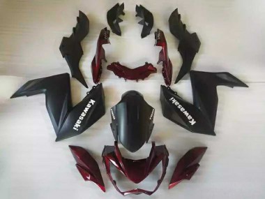 2015-2016 Kawasaki Z250/Z300 Motorcycle Fairings - Matte Black Maroon Red UK