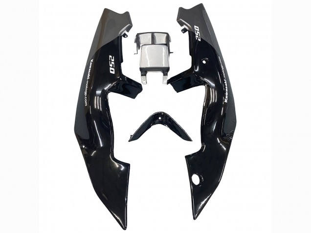 1989-1990 Kawasaki ZXR250 Motorcycle Fairings - Glossy Black Grey Elf Touch4 Bridgestone UK