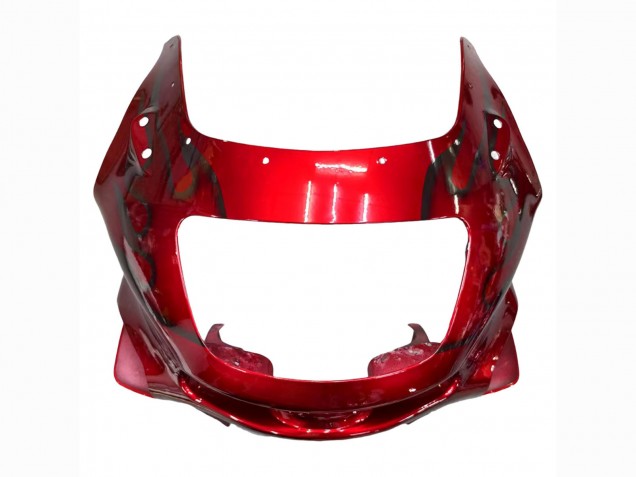 1993-2007 Kawasaki ZZR400 Motorcycle Fairings - Red Black Flame UK