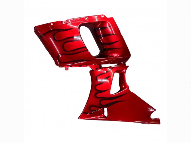1998-2003 Kawasaki ZZR600 Motorcycle Fairings - Red with Black Flame UK