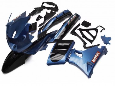 1998-2003 Kawasaki ZZR600 Motorcycle Fairings - Blue Black Red Motul UK