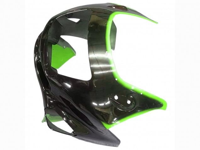 1993-2007 Kawasaki ZZR400 Motorcycle Fairings - Green Glossy Black Flame UK