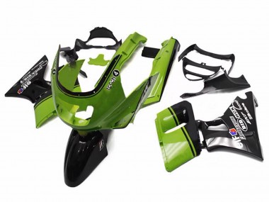 1998-2003 Kawasaki ZZR600 Motorcycle Fairings - Green Glossy Black Elf Touch4 Bridgestone UK