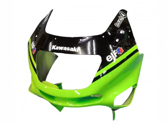 1998-2003 Kawasaki ZZR600 Motorcycle Fairings - Green Glossy Black Blue Monster Elf Touch4 Bridgestone UK