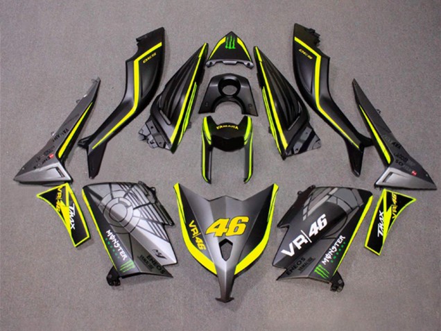 2012-2014 Yamaha TMAX530 Motorcycle Fairings - Matte Grey Yellow Monster 46 UK