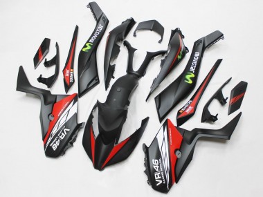 2017-2021 Yamaha XMAX300 Motorcycle Fairings - Matte Black Red MoviStar ENEOS 46 UK