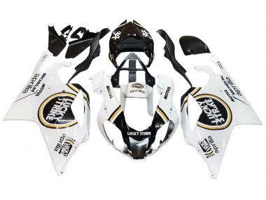 2003-2006 Aprilia RSV1000 Motorcycle Fairings - White Black Lucky Strike Motul Michelin UK