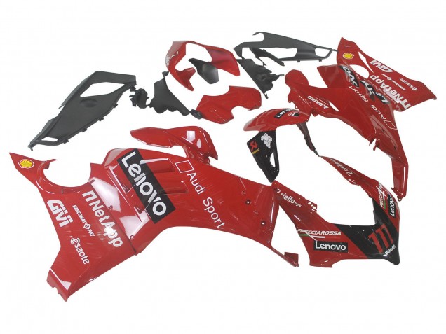 2020-2021 Ducati Panigale V4 V4S Motorcycle Fairing - Red Glossy Black Lenovo 117 UK