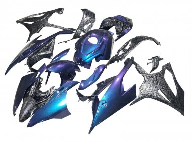 2019-2022 BMW S1000RR Motorcycle Fairings - Gradient Blue Purple Forged Carbon Fiber UK