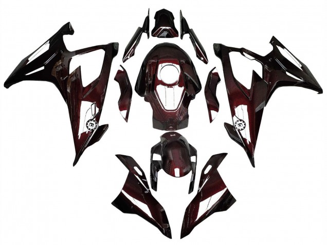 2019-2022 BMW S1000RR Motorcycle Fairings - Dark Red Carbon Fiber UK