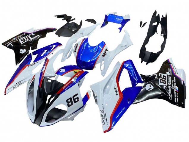 2017-2018 BMW S1000RR Bike Fairings - White Blue Red Glossy Black UK