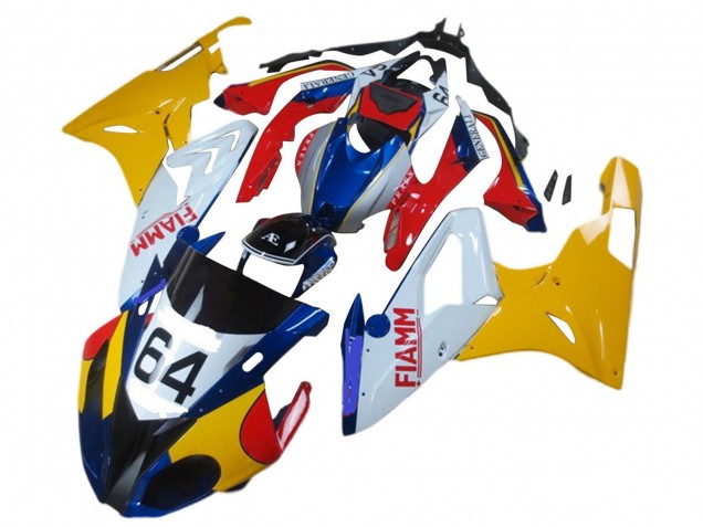 2017-2018 BMW S1000RR Motorcycle Fairings - Yellow White Red Blue Fiamm 64 UK