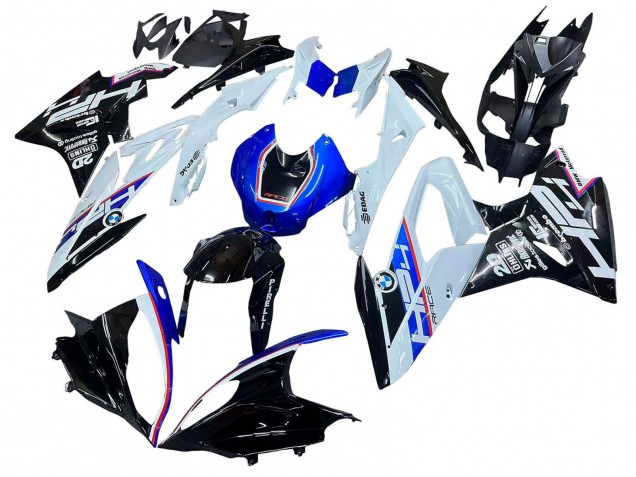 2015-2016 BMW S1000RR Motorcycle Fairing Kits - White Blue Glossy Black UK