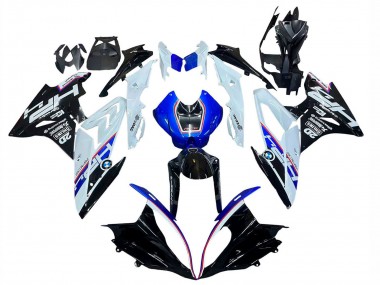 2015-2016 BMW S1000RR Motorcycle Fairing Kits - White Blue Glossy Black UK