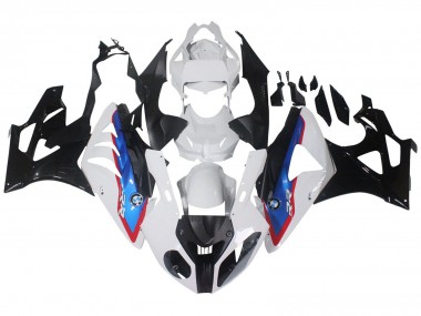 2009-2014 BMW S1000RR Motorcycle Fairings - White Red Blue Glossy Black HP Becker Carbon UK
