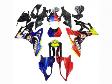 2009-2014 BMW S1000RR Motorcycle Fairings - Red Blue Yellow Shark UK