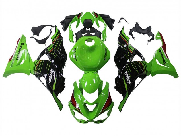 2023-2025 Kawasaki ZX6R Motorcycle Fairings - Green Black UK
