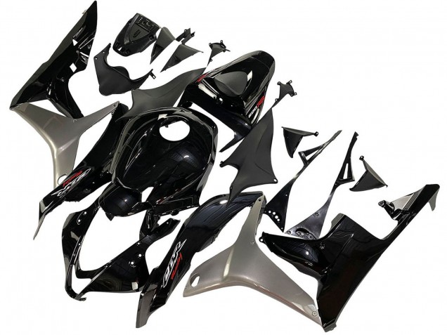 2007-2008 Honda CBR600RR Motorcycle Fairing Kits - Silver Glossy Black UK