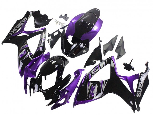 2006-2007 Suzuki GSXR 600 / GSXR 750 Motorcycle Fairing Kits - Purple Glossy Black UK