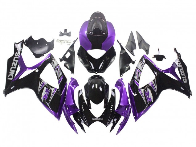 2006-2007 Suzuki GSXR 600 / GSXR 750 Motorcycle Fairing Kits - Purple Glossy Black UK
