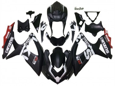 2008-2010 Suzuki GSXR 600 / GSXR 750 Motorcycle Fairings - Matte Black Red White UK