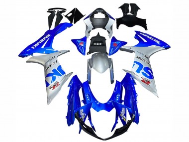 2011-2024 Suzuki GSXR 600 / GSXR 750 Motorcycle Fairings - Blue Silver Ecstar UK