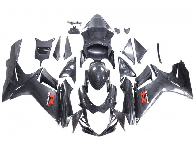 2011-2024 Suzuki GSXR 600 / GSXR 750 Motorcycle Fairings - Black Carbon Fiber Red UK