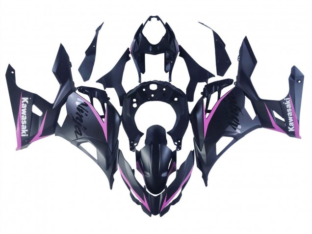 2018-2024 Kawasaki Ninja 400 Motorcycle Fairings - Matte Black Pink UK