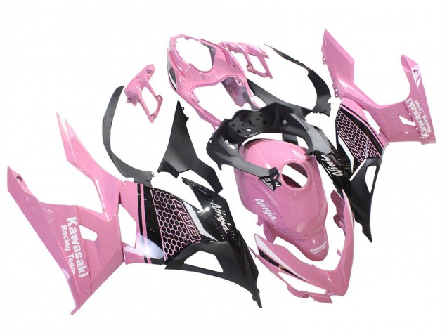 2018-2024 Kawasaki Ninja 400 Motorcycle Fairings - Pink Matte Black Honeycomb UK