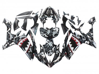 2007-2008 Yamaha YZF 1000 R1 Motorcycle Fairings - Grey White Camouflage Shark UK
