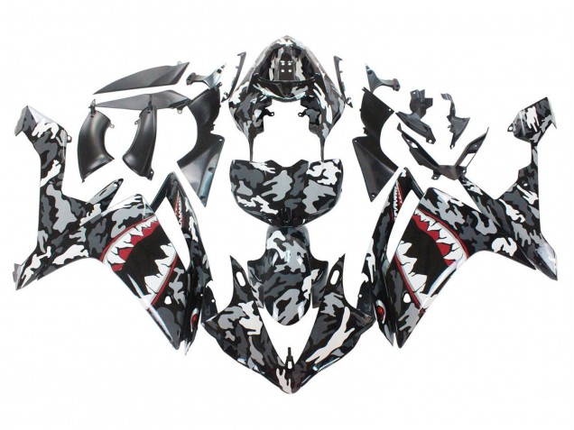 2007-2008 Yamaha YZF 1000 R1 Motorcycle Fairings - Grey White Camouflage Shark UK