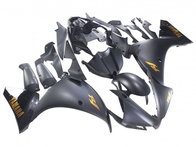 2012-2014 Yamaha YZF 1000 R1 Motorcycle Fairings - Matte Black Gold Decals UK