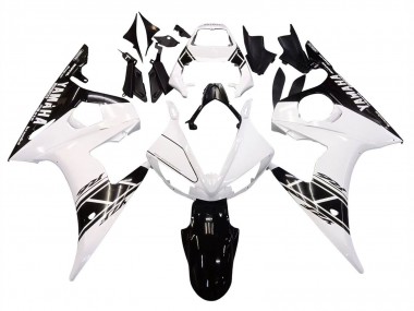 2003-2004 Yamaha YZF R6 Motorcycle Fairing - White Glossy Black UK