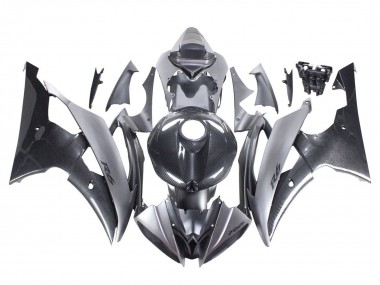 2008-2016 Yamaha YZF 600 R6 Motorcycle Fairings - Grey Black Carbon Fiber Style UK