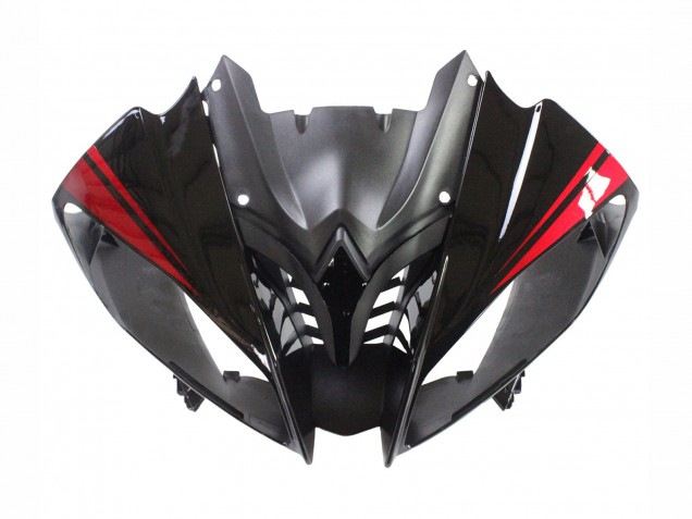 2008-2016 Yamaha YZF 600 R6 Motorcycle Fairings - Glossy Black Matte Black Red Stripe UK