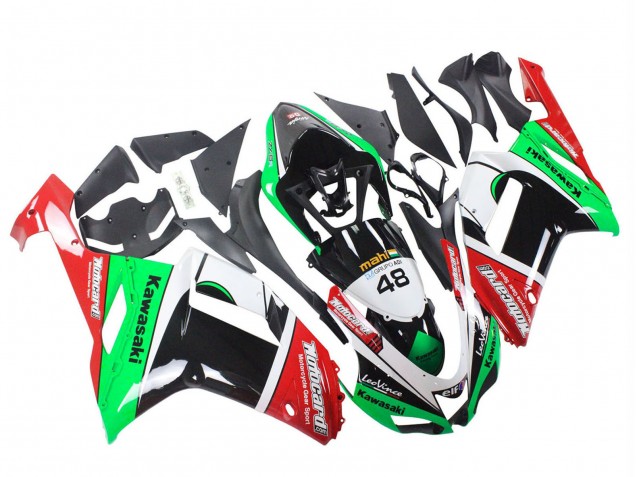 2007-2008 Kawasaki ZX6R Motorcycle Fairings - Green Red UK