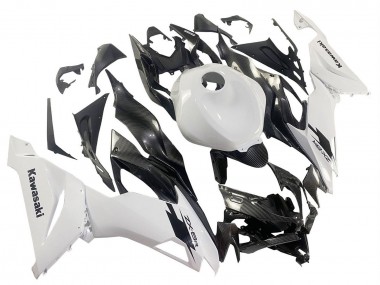 2019-2022 Kawasaki ZX6R Motorcycle Fairings - White Black Carbon Fiber UK