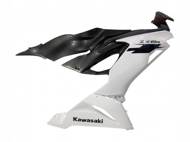 2019-2022 Kawasaki ZX6R Motorcycle Fairings - White Black Carbon Fiber UK