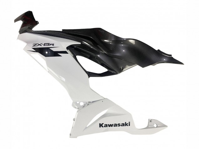 2019-2022 Kawasaki ZX6R Motorcycle Fairings - White Black Carbon Fiber UK