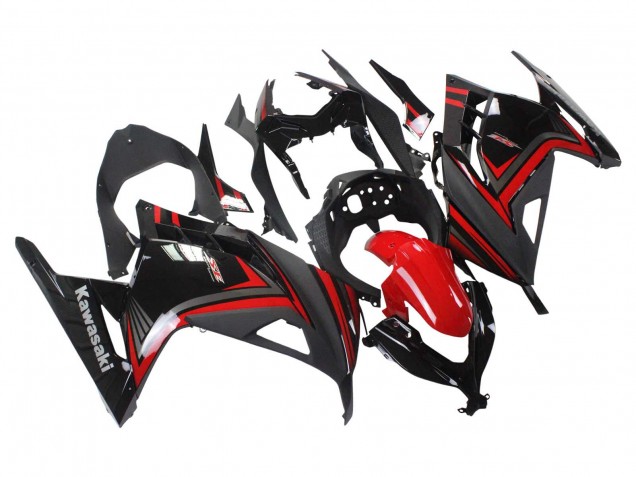 2013-2024 Kawasaki EX300 Motorcycle Fairings - Red Black UK