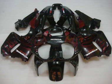 1992-1993 Honda CBR900RR 893 Motorcycle Fairings - Glossy Black Red Flame UK