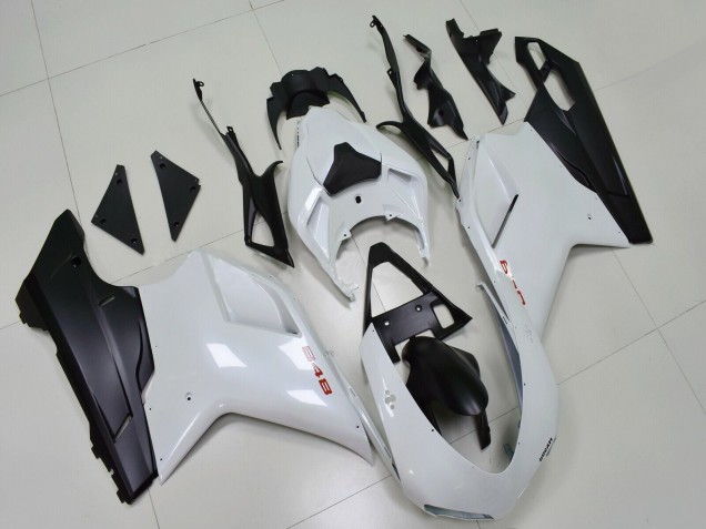 2007-2014 Ducati 848 Motorcycle Fairings - White Matte Black UK