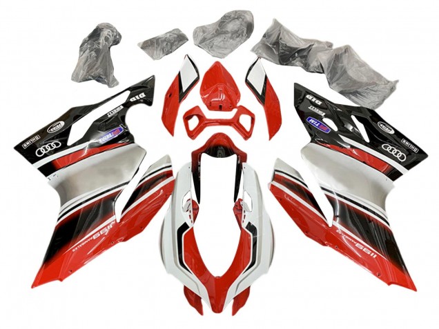 2011-2014 Ducati 1199 Motorcycle Fairings - Silver Red Glossy Black UK