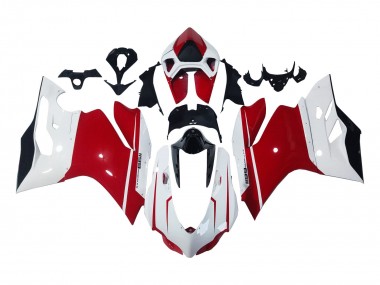 2011-2014 Ducati 1199 Motorcycle Fairings - White Red Glossy Black UK