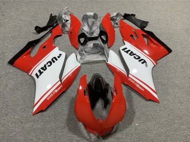 2011-2014 Ducati 1199 Motorcycle Fairings - Red White Glossy Black UK