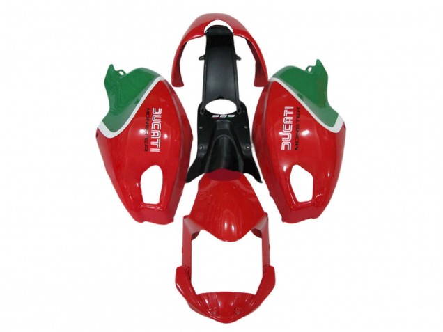 2008-2012 Ducati Monster 696 796 1100 1100S Motorcycle Fairings - Red White Green UK